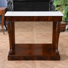Mahogany Marble Top Console