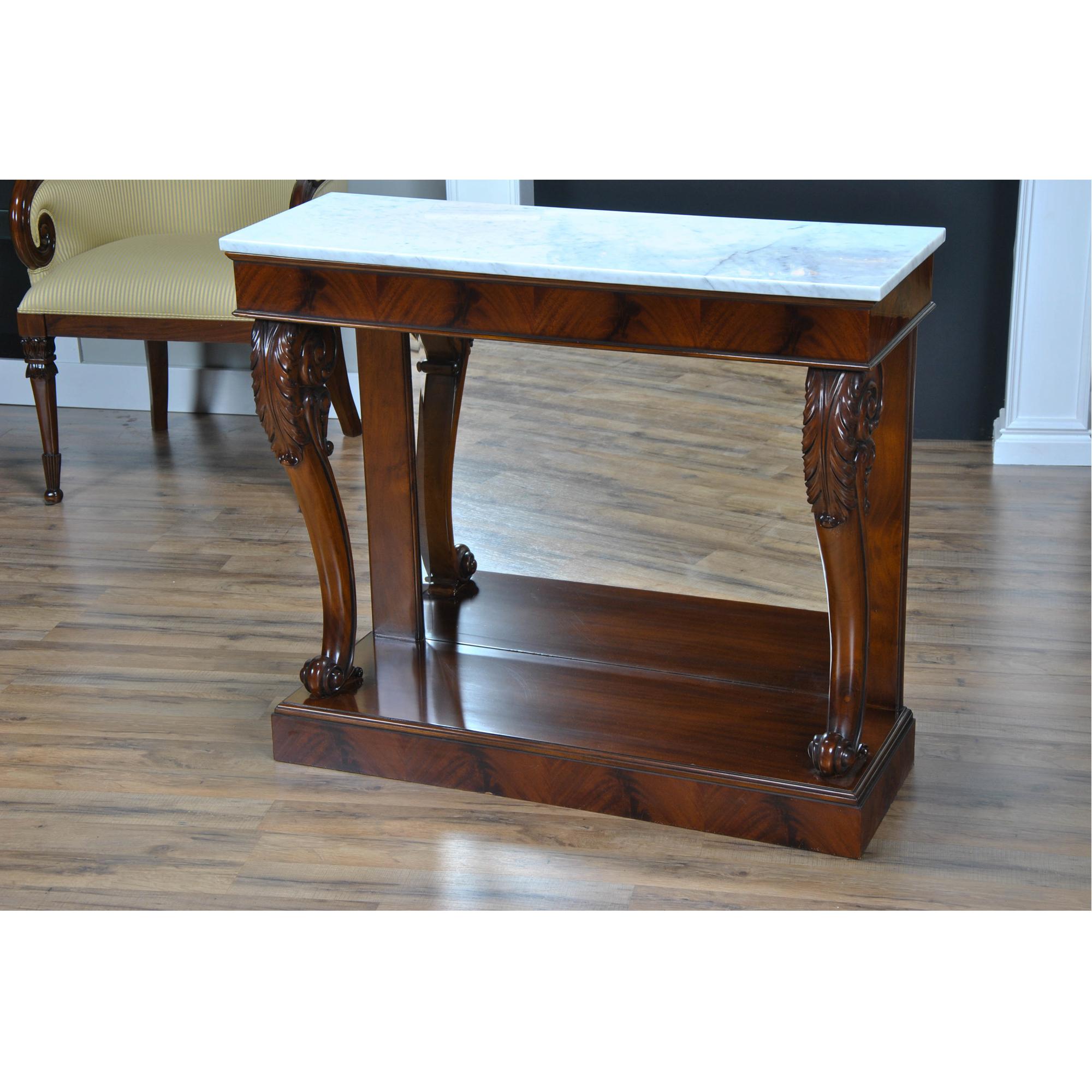 Mahogany Marble Top Console  For Sale 1
