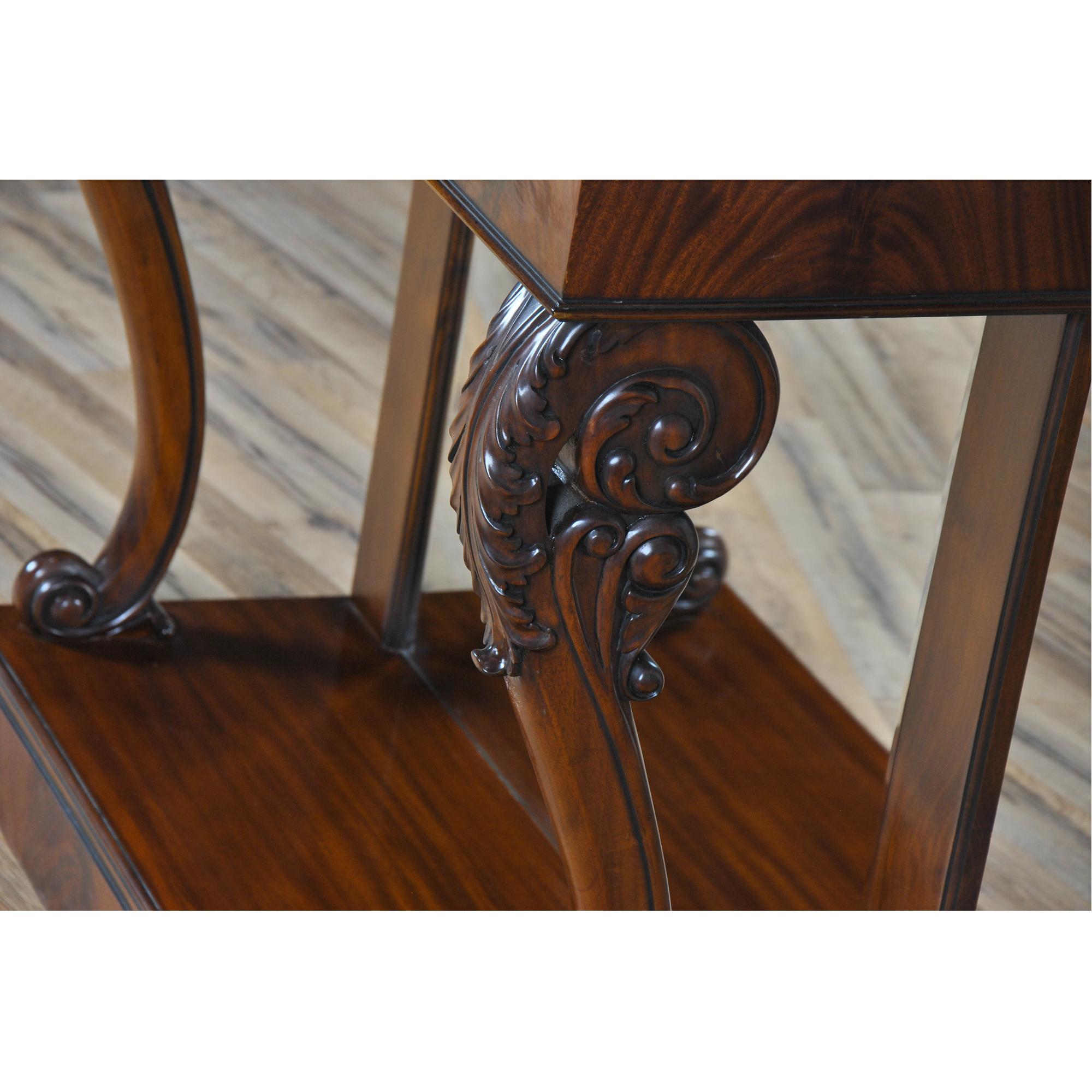 Mahogany Marble Top Console  For Sale 2