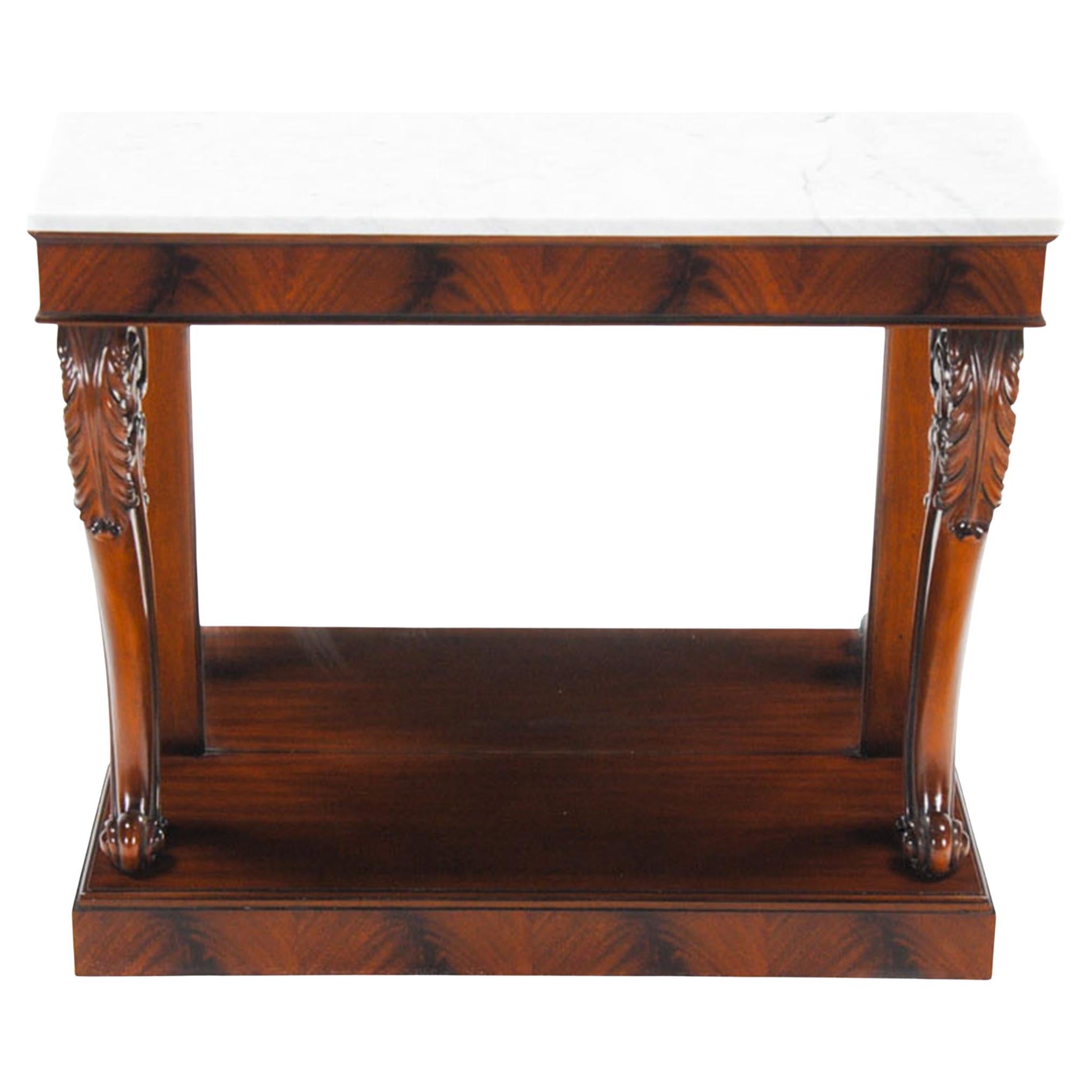 Mahogany Marble Top Console  For Sale
