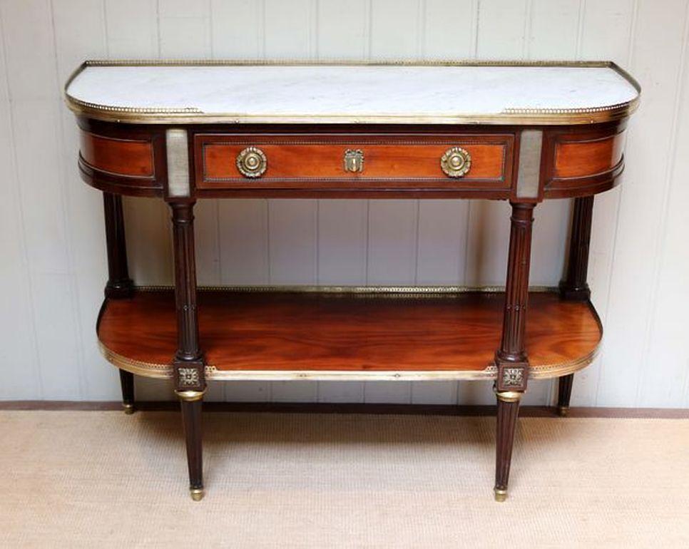 Mahogany Marble Top Console Table In Good Condition For Sale In Beaconsfield, GB