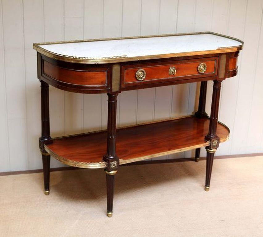 19th Century Mahogany Marble Top Console Table For Sale