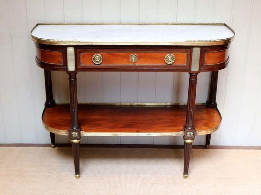 Mahogany Marble Top Console Table For Sale 1