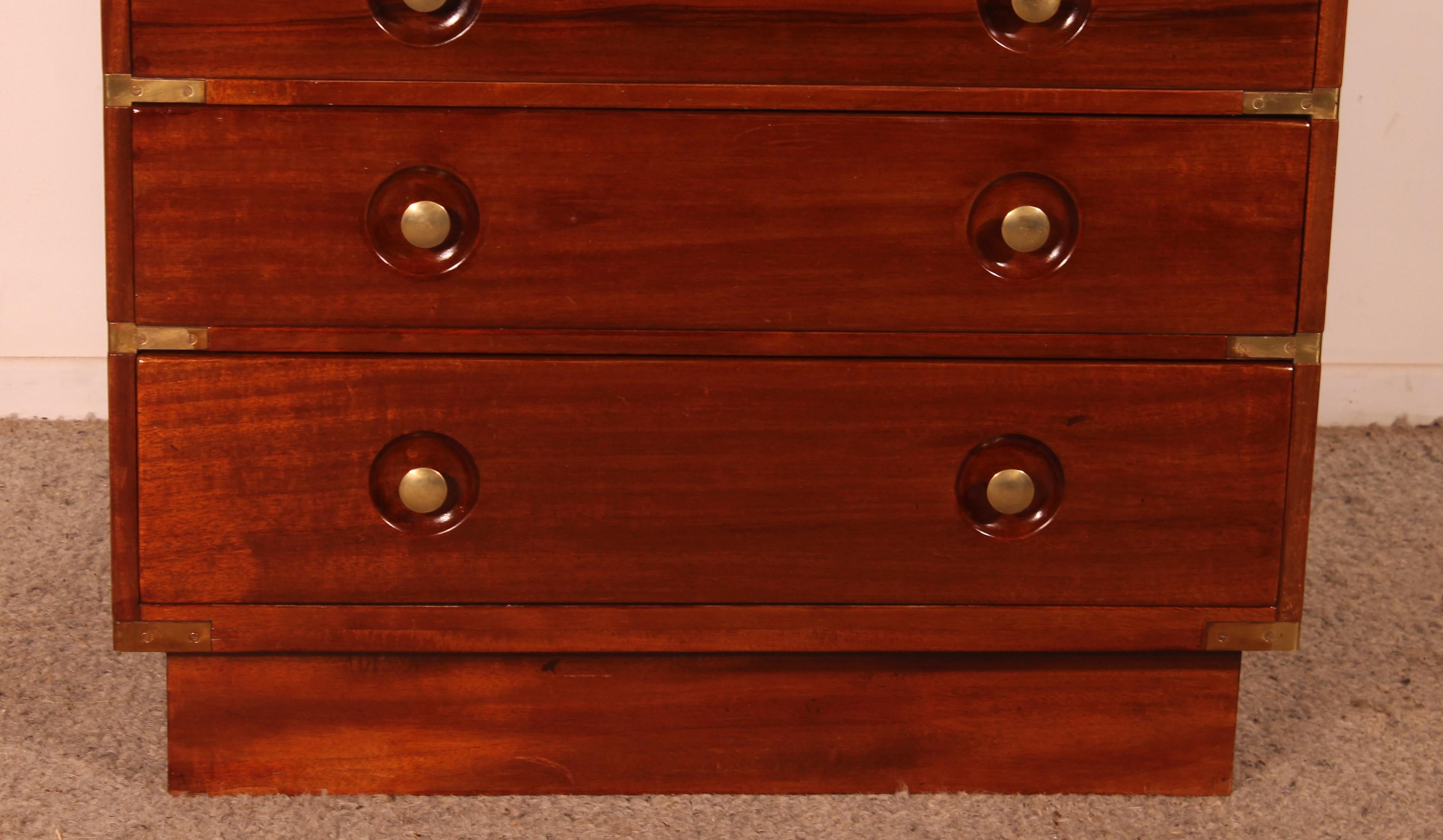 British Mahogany Marine / Campaign Chest Of Drawers Of A Cruise Liner For Sale