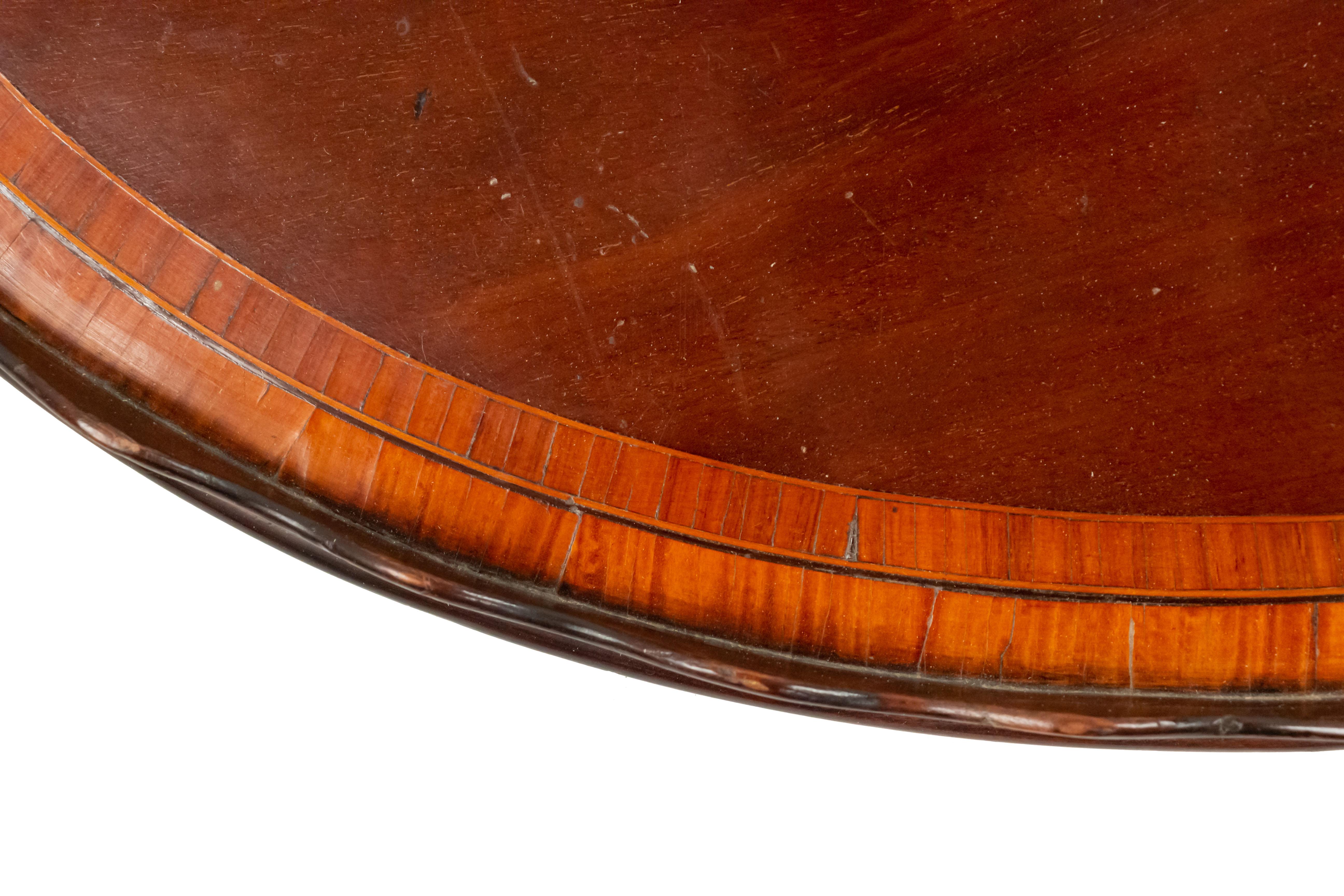 Mahogany Marquetry Tray with Brass Handles In Good Condition In New York, NY