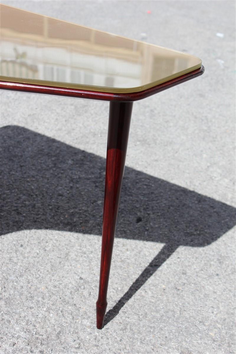 Mid-Century Modern Mahogany Midcentury Table Coffe Italian Design Osvaldo Borsani Attributed For Sale