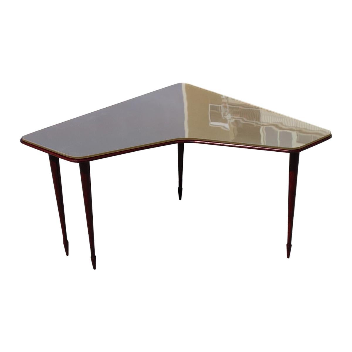 Mahogany Midcentury Table Coffe Italian Design Osvaldo Borsani Attributed For Sale