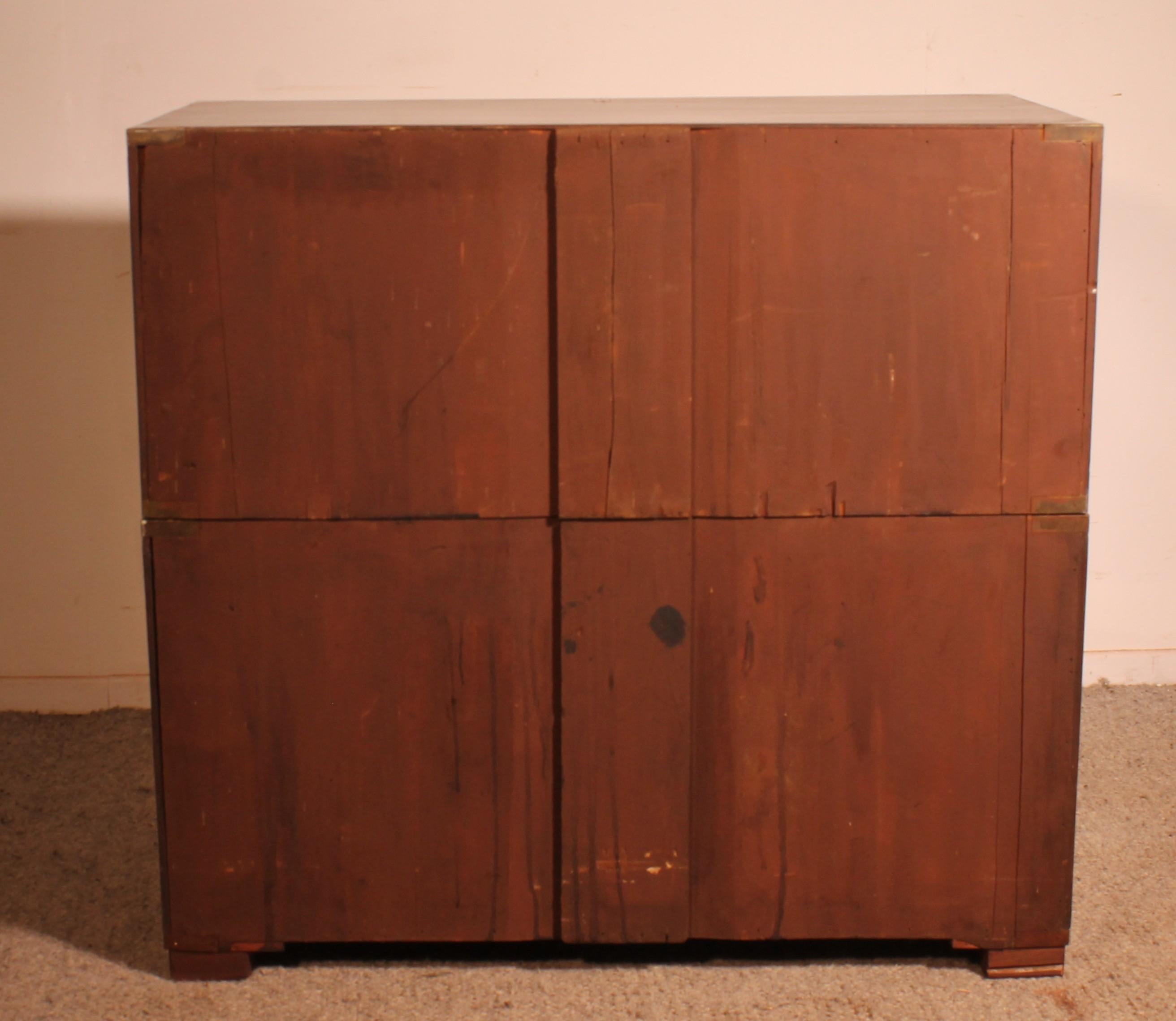 Cassettiera militare o da campagna in mogano - XIX secolo in vendita 2