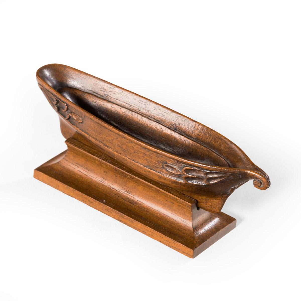 19th Century Mahogany Miniature Hull Model of a Galleon For Sale