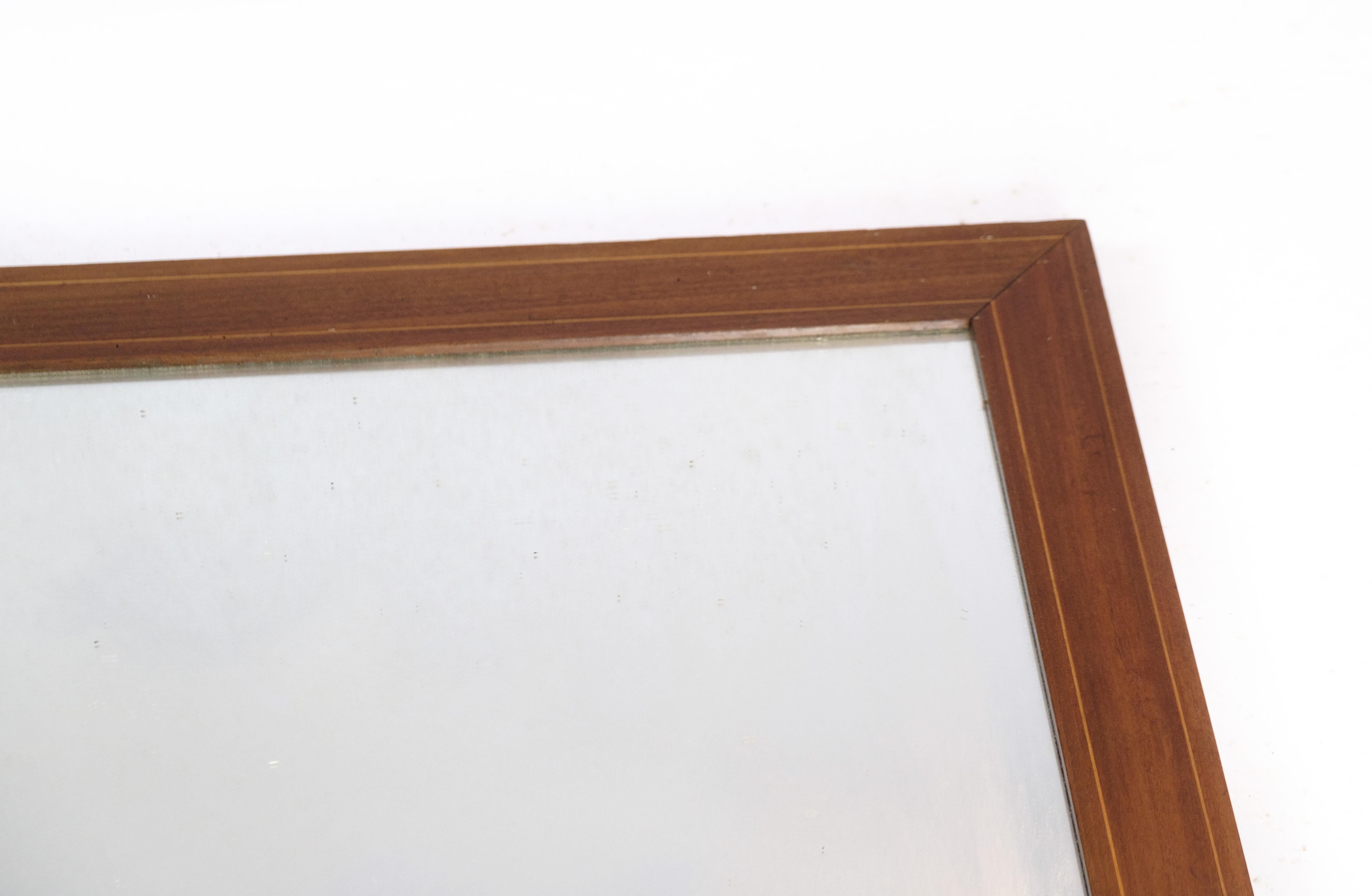 Stile impero Specchio con cornice in mogano con intarsi del 1890 in vendita