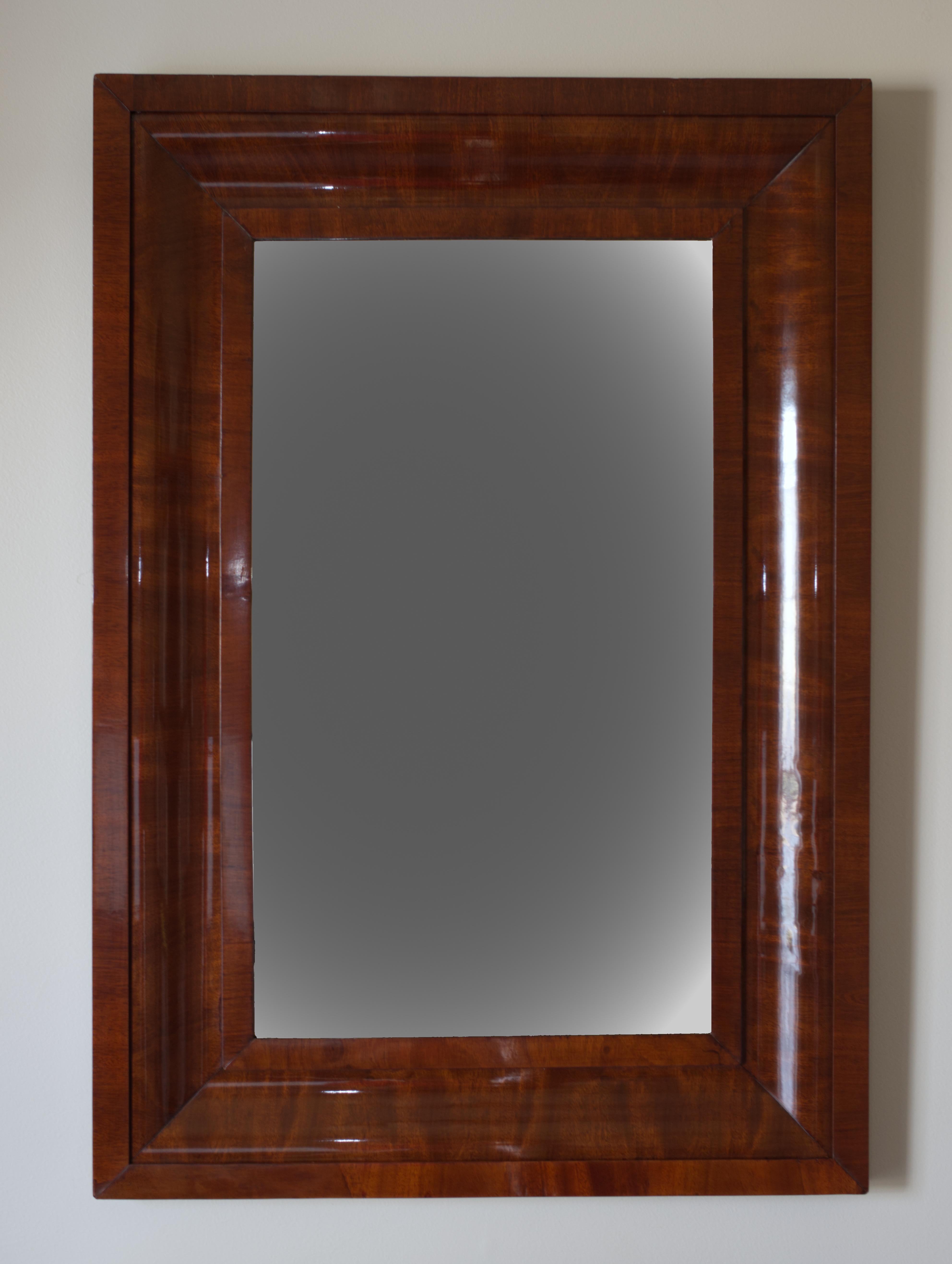 American Empire Mahogany Mirror. Restored. Mid 1800s For Sale