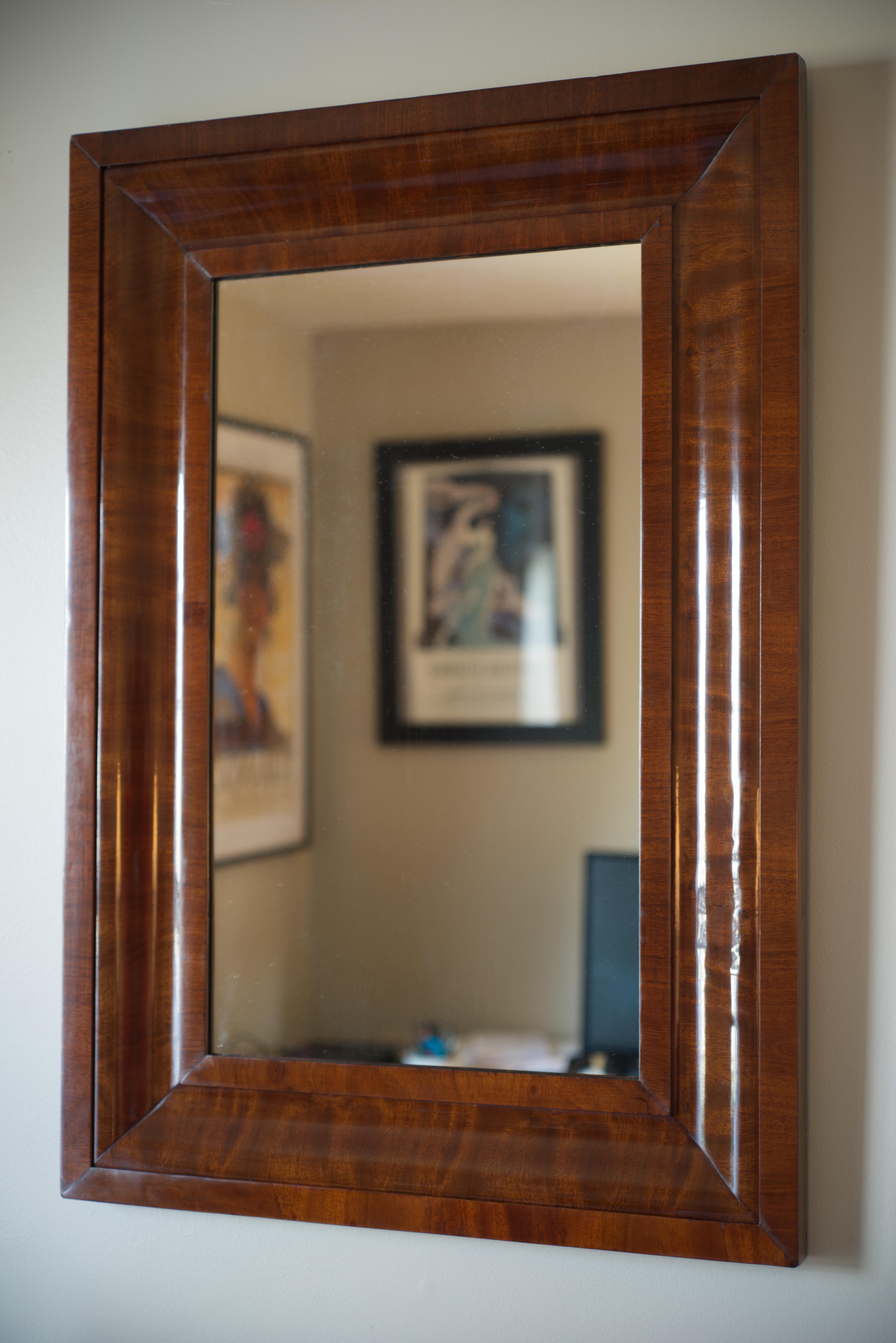 American Mahogany Mirror. Restored. Mid 1800s For Sale
