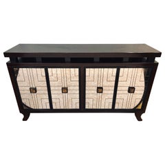 Mahogany Mirrored Front Art Deco Style Credenza or Buffet by Pace