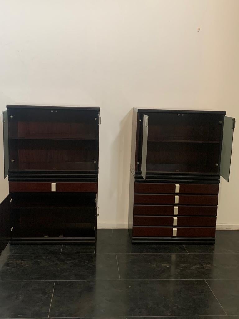 Mobili modulari in mogano, anni '70, Set di 6 in vendita 1