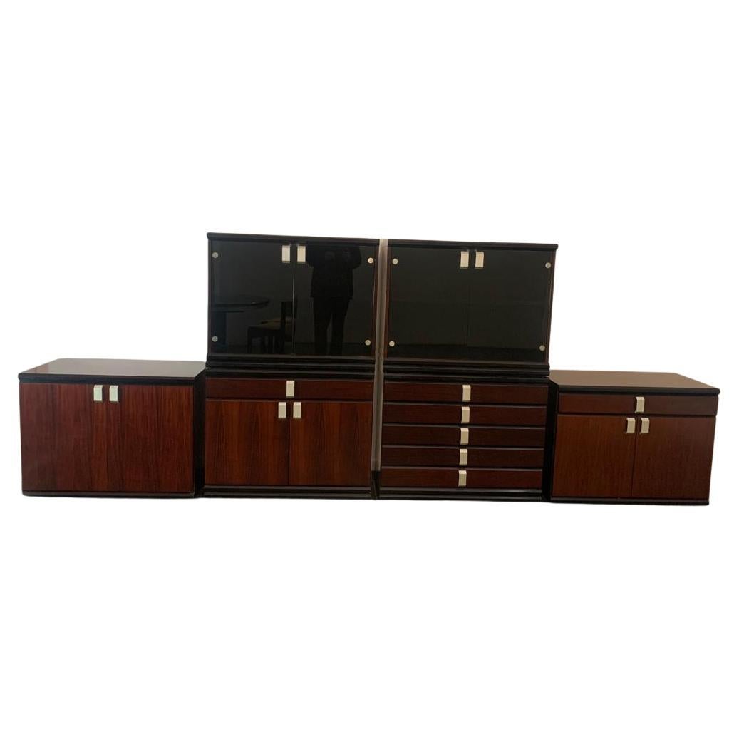 Mahogany Modular Furniture, 1970s, Set of 6