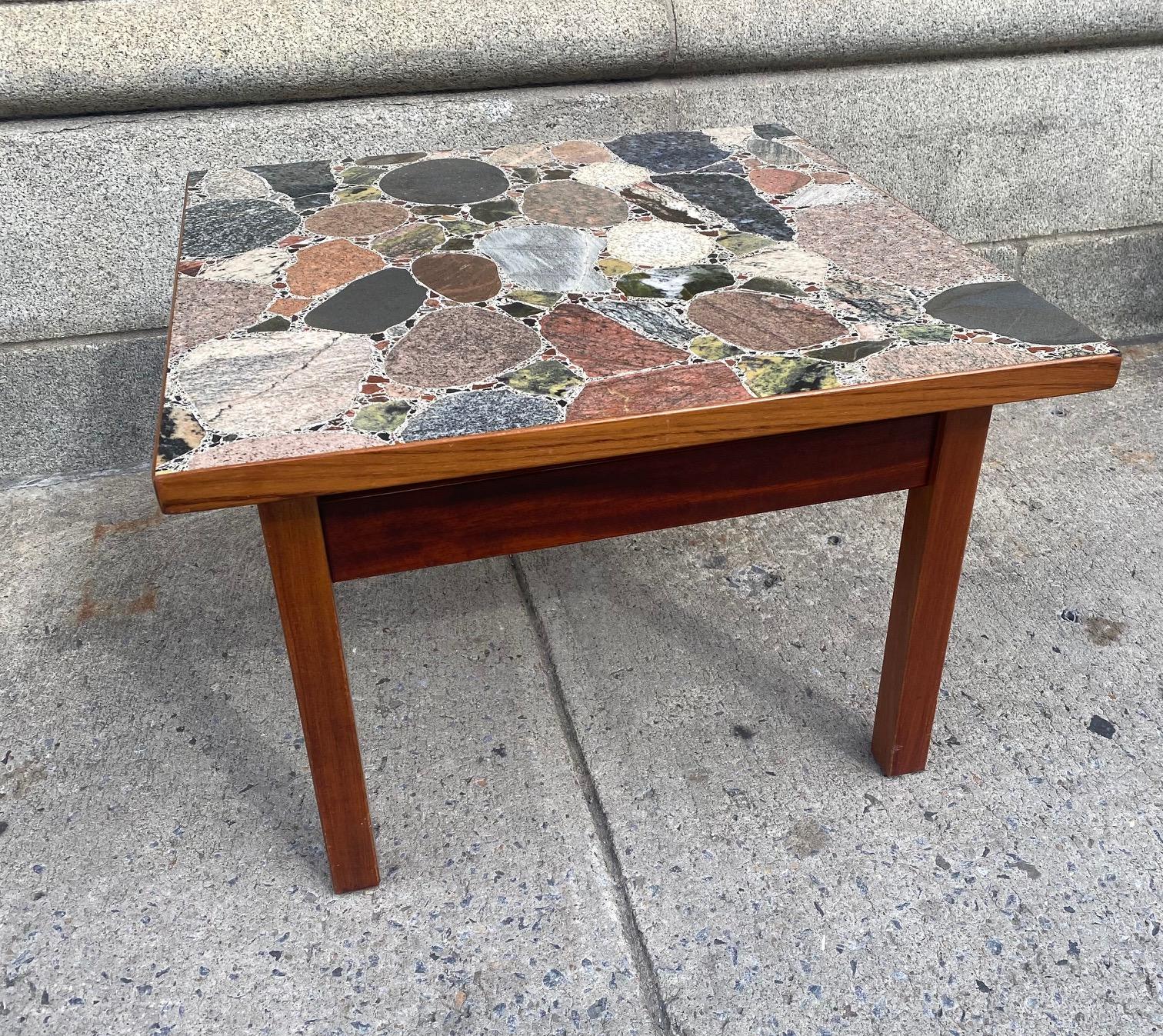 Mahogany Mosaic Stone Side table by Erling Viksjø for Conglo Design
top separate from the base