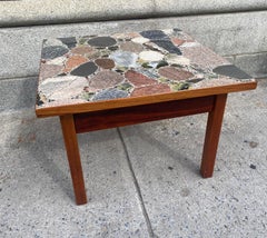 Mahogany Mosaic Stone Side Table by Erling Viksjø for Conglo Design