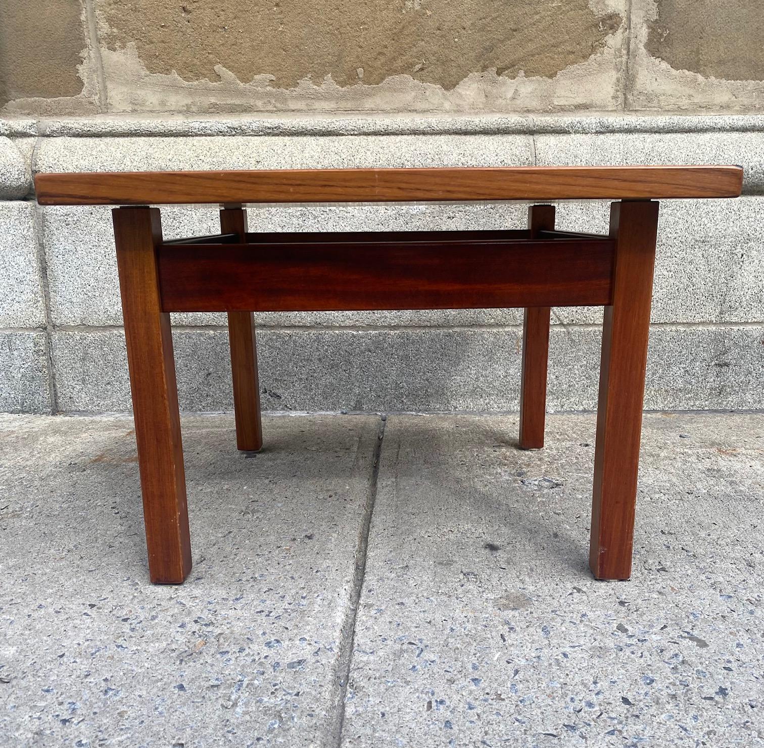 Mid-20th Century Mahogany Mosaic Stone Side Table by Erling Viksjø for Conglo Design For Sale