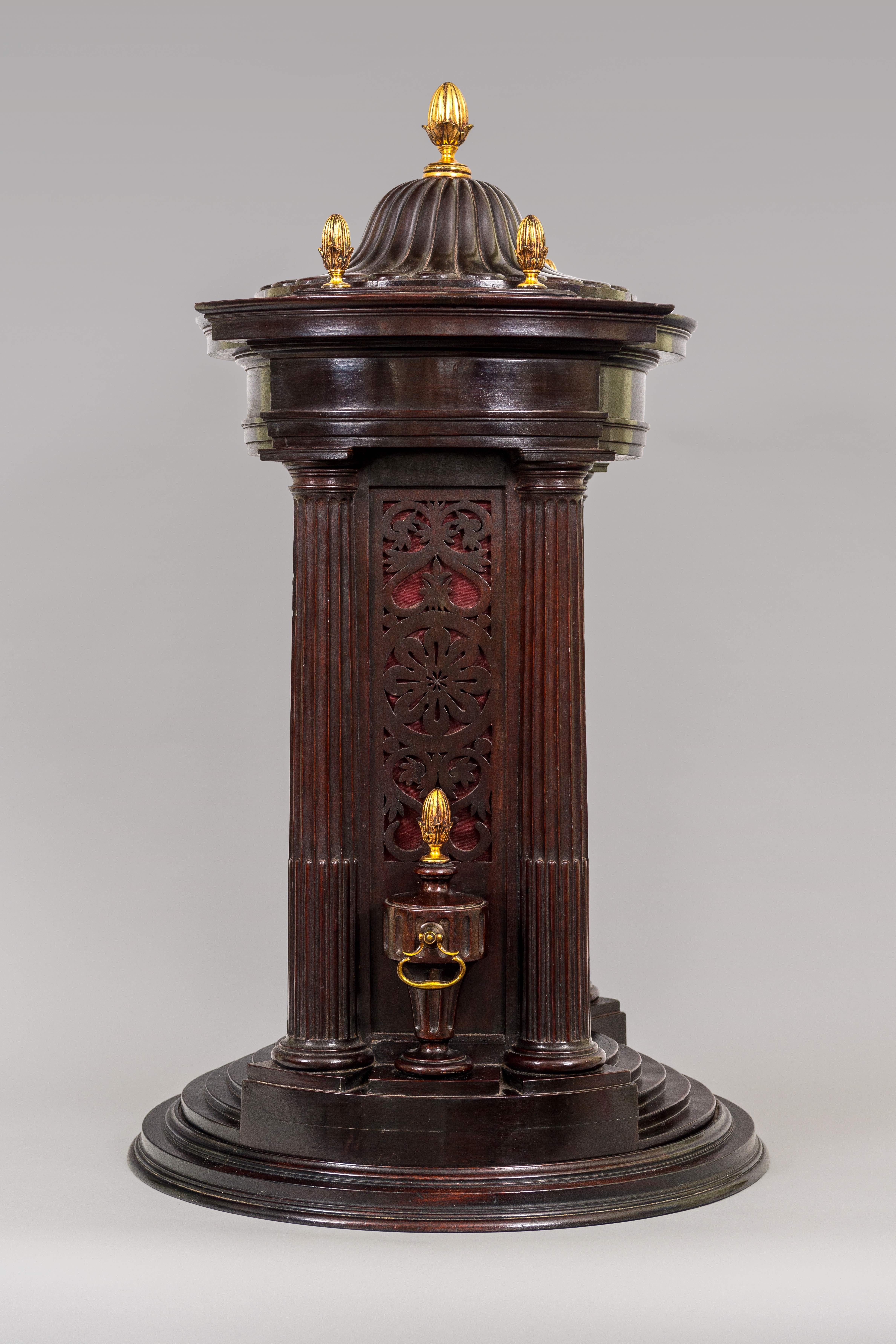 George III 18th Century Antique Mahogany Musical Table Clock by Ralph Gout of London For Sale