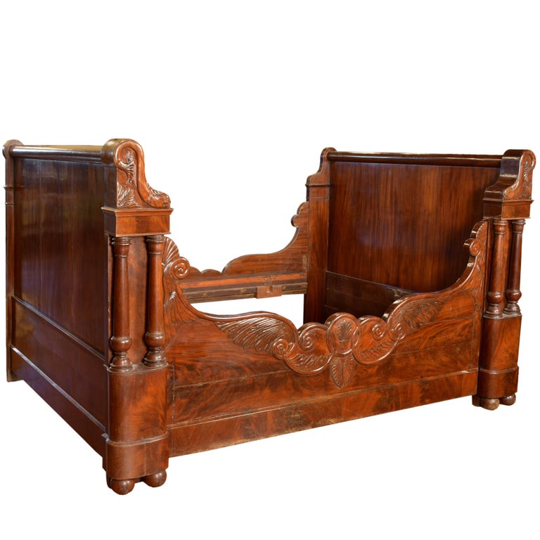 Mahogany Neoclassical Bed Frame, 19th Century For Sale at 1stDibs