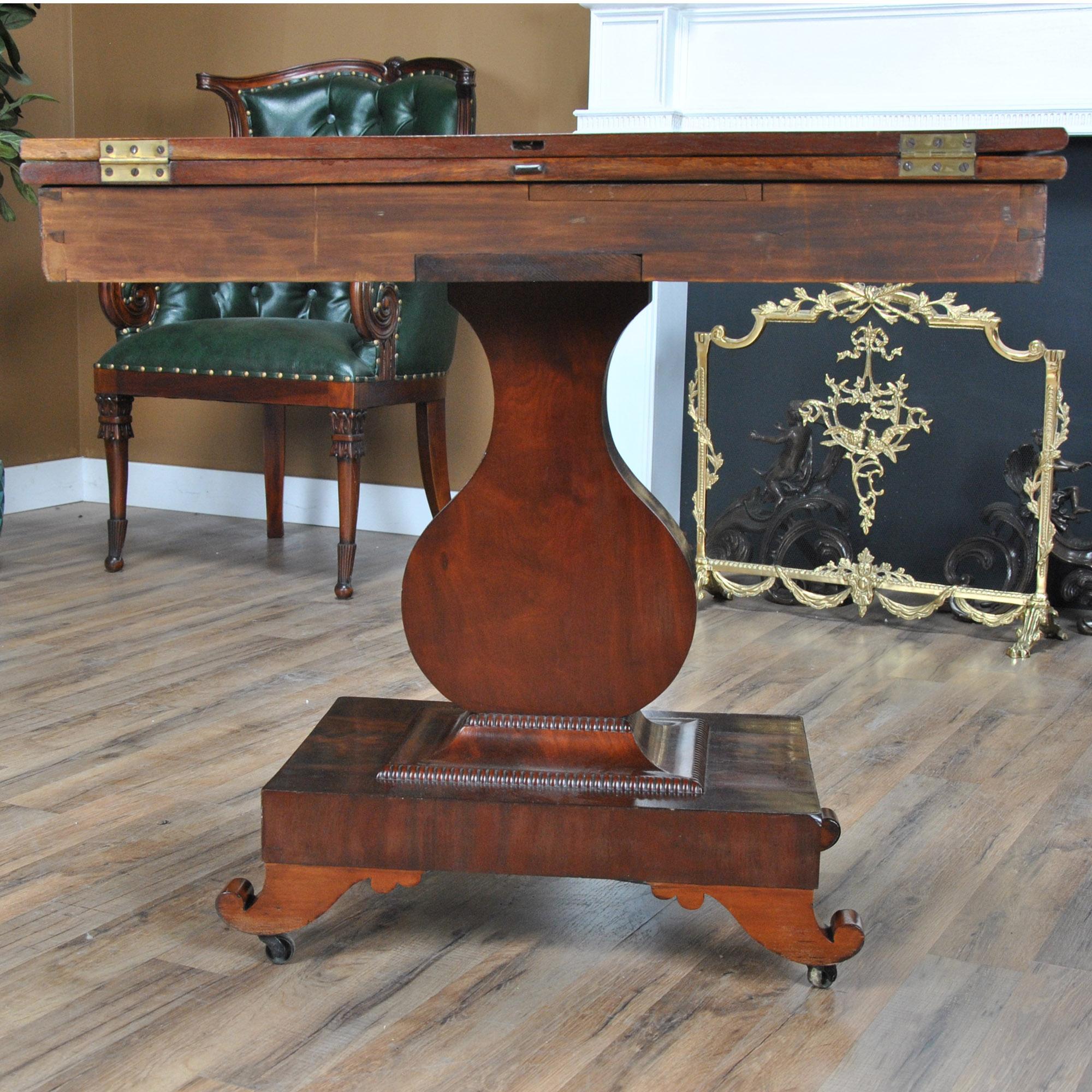 Mahogany Neoclassical Game Table 6