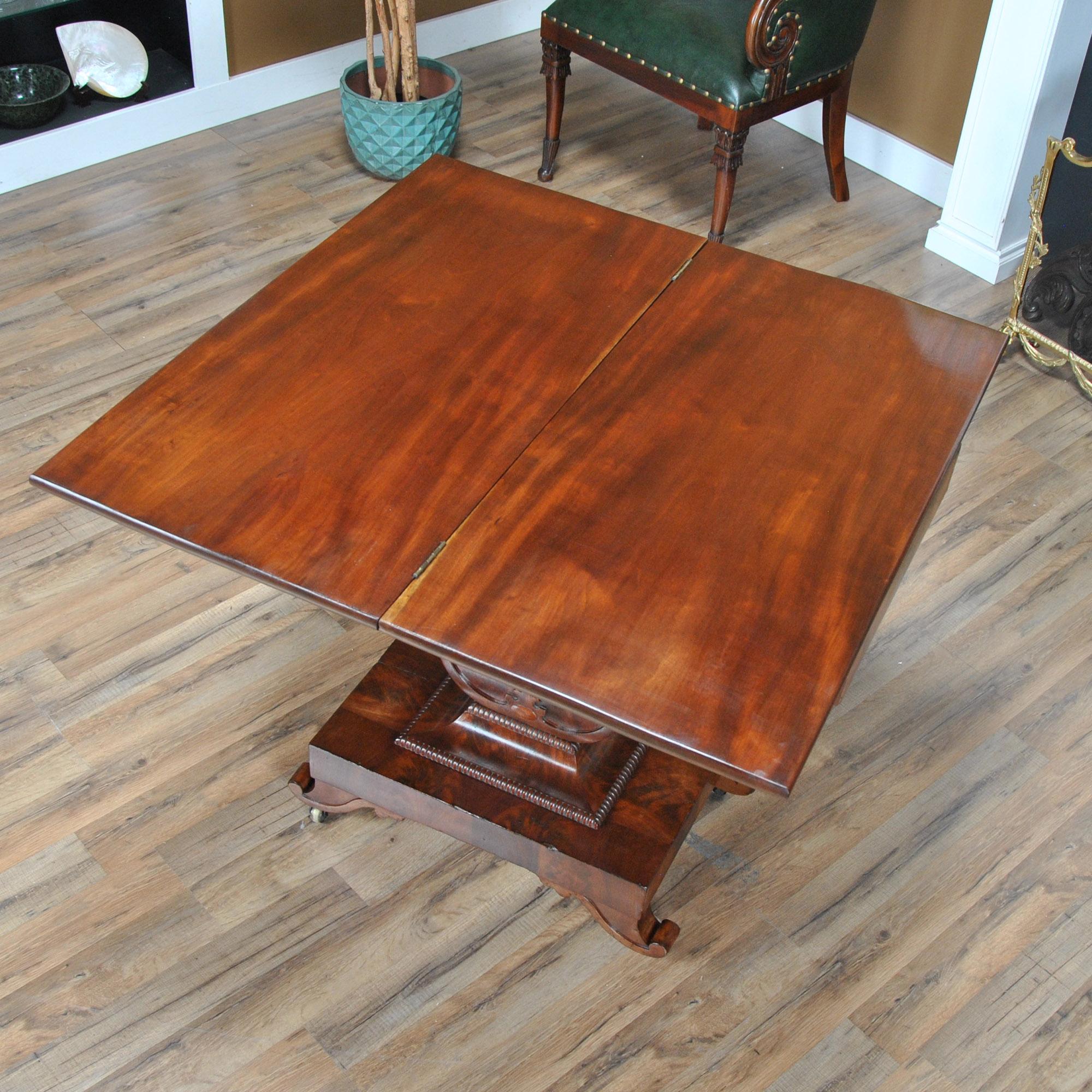 Mahogany Neoclassical Game Table 2
