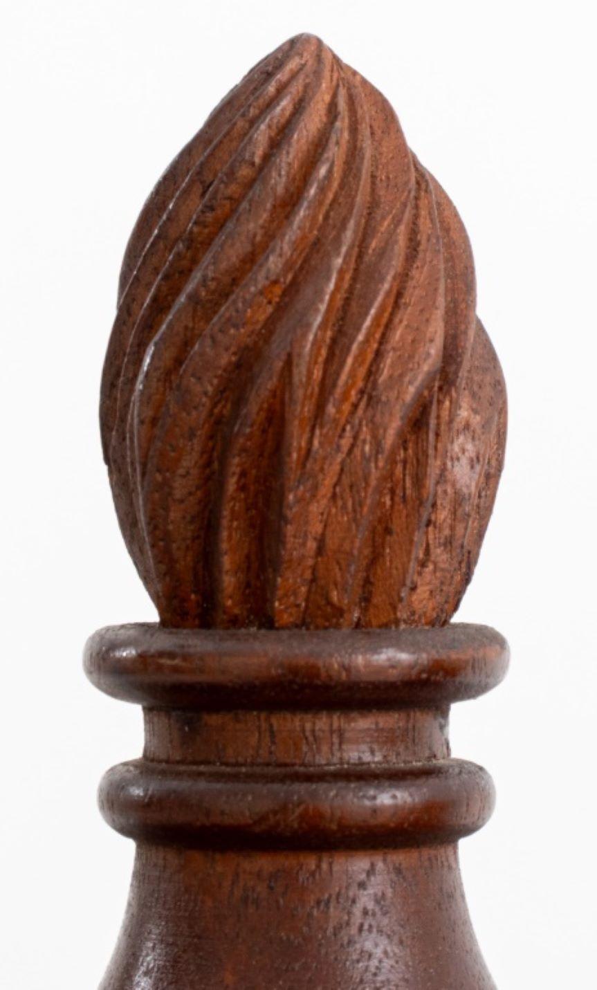 19th Century Mahogany Neoclassical Urn Architectural Finial, 2 For Sale