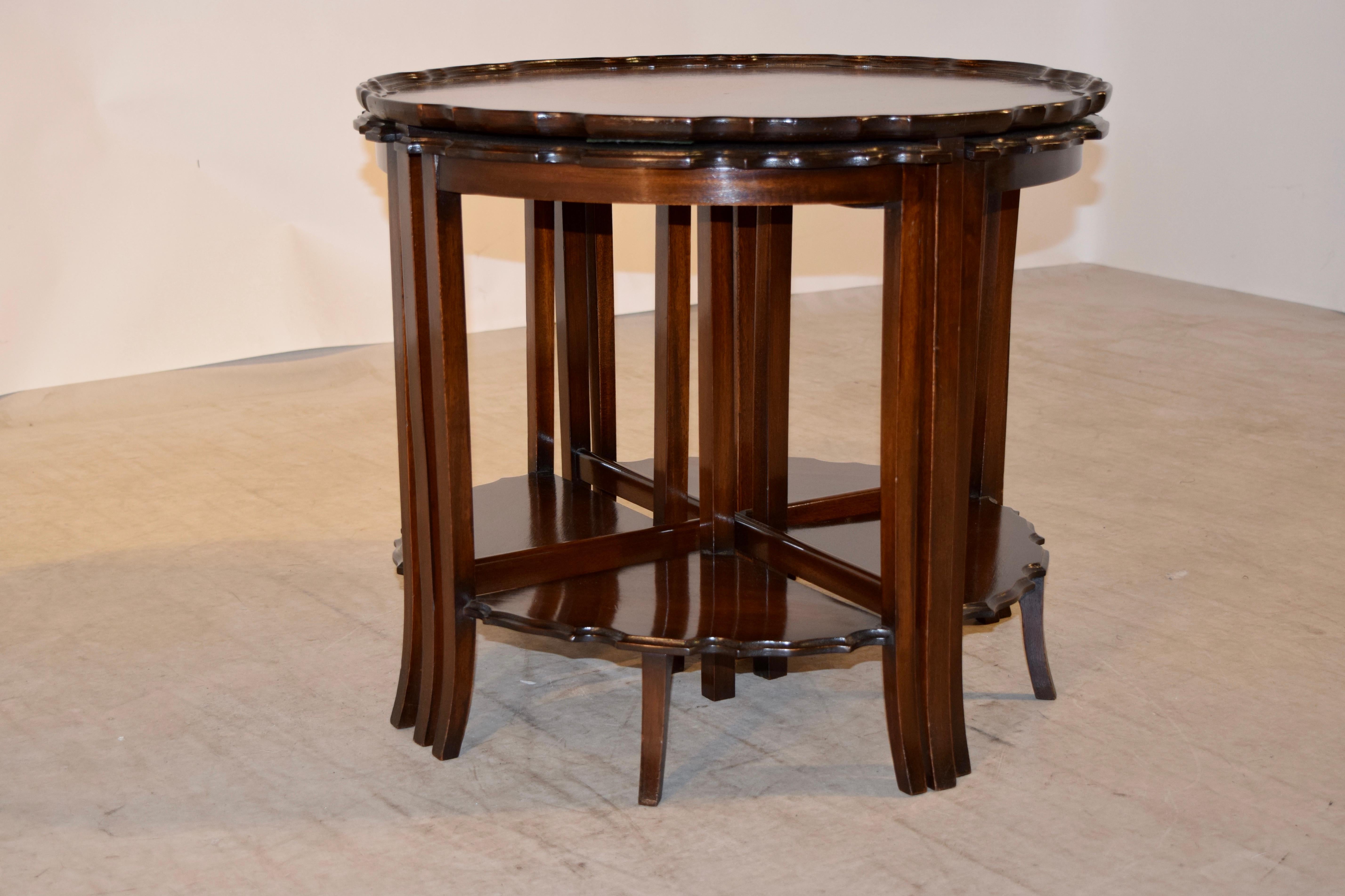 Chippendale Mahogany Nest of Tables, circa 1940