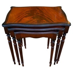 Antique Mahogany Nest of Tables, Set of 3