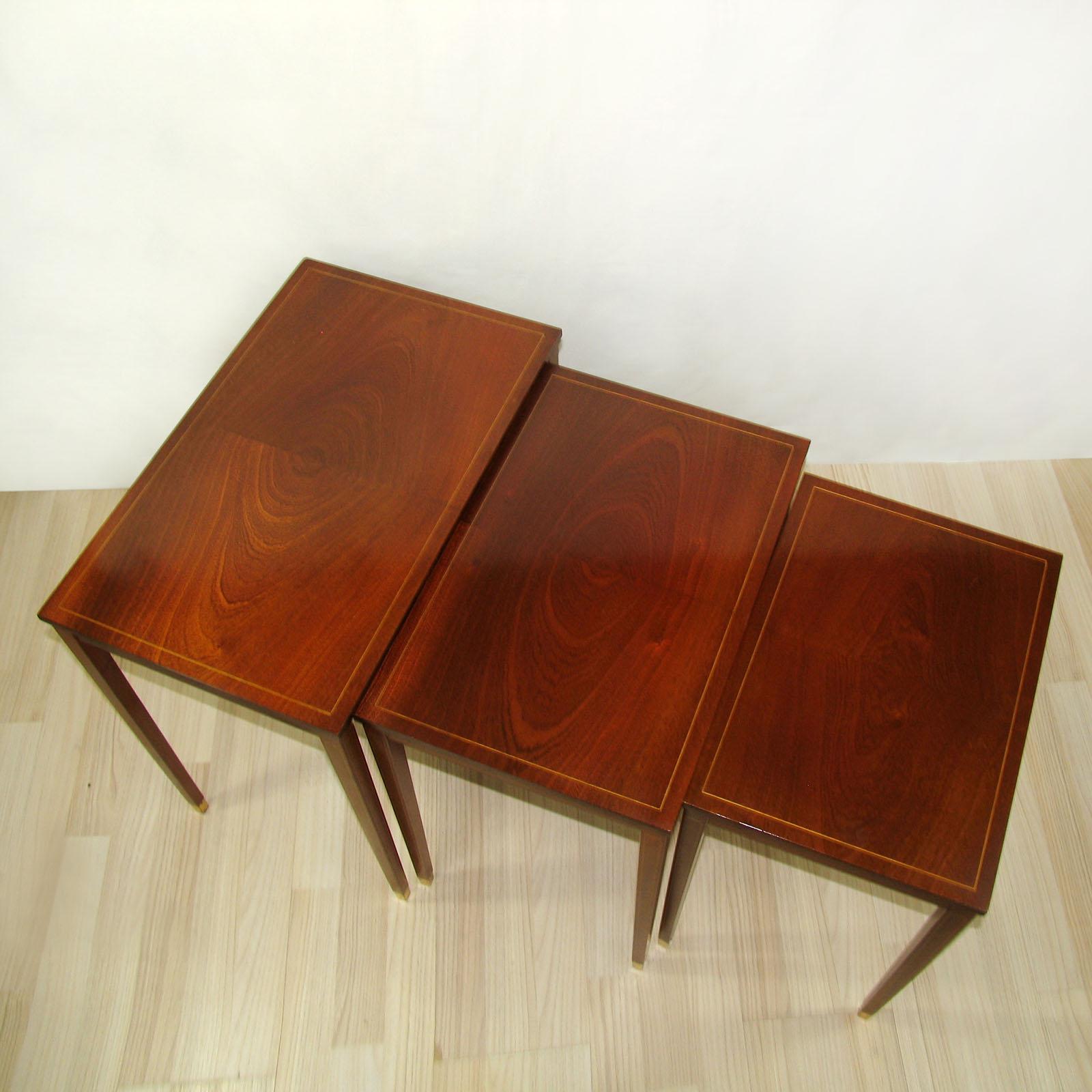 Mahogany Nesting Tables, Bodafors, Sweden, 1950s In Good Condition For Sale In Bochum, NRW