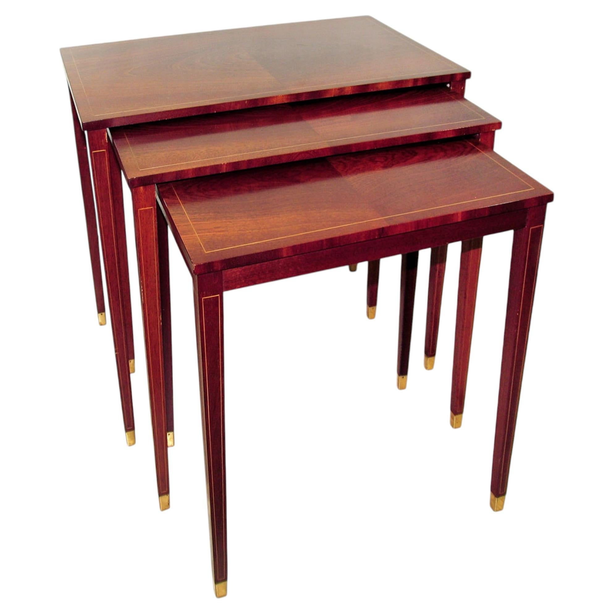 Mahogany Nesting Tables by Svenska Möbelfabrikerna Bodafors, Sweden, 1950s For Sale