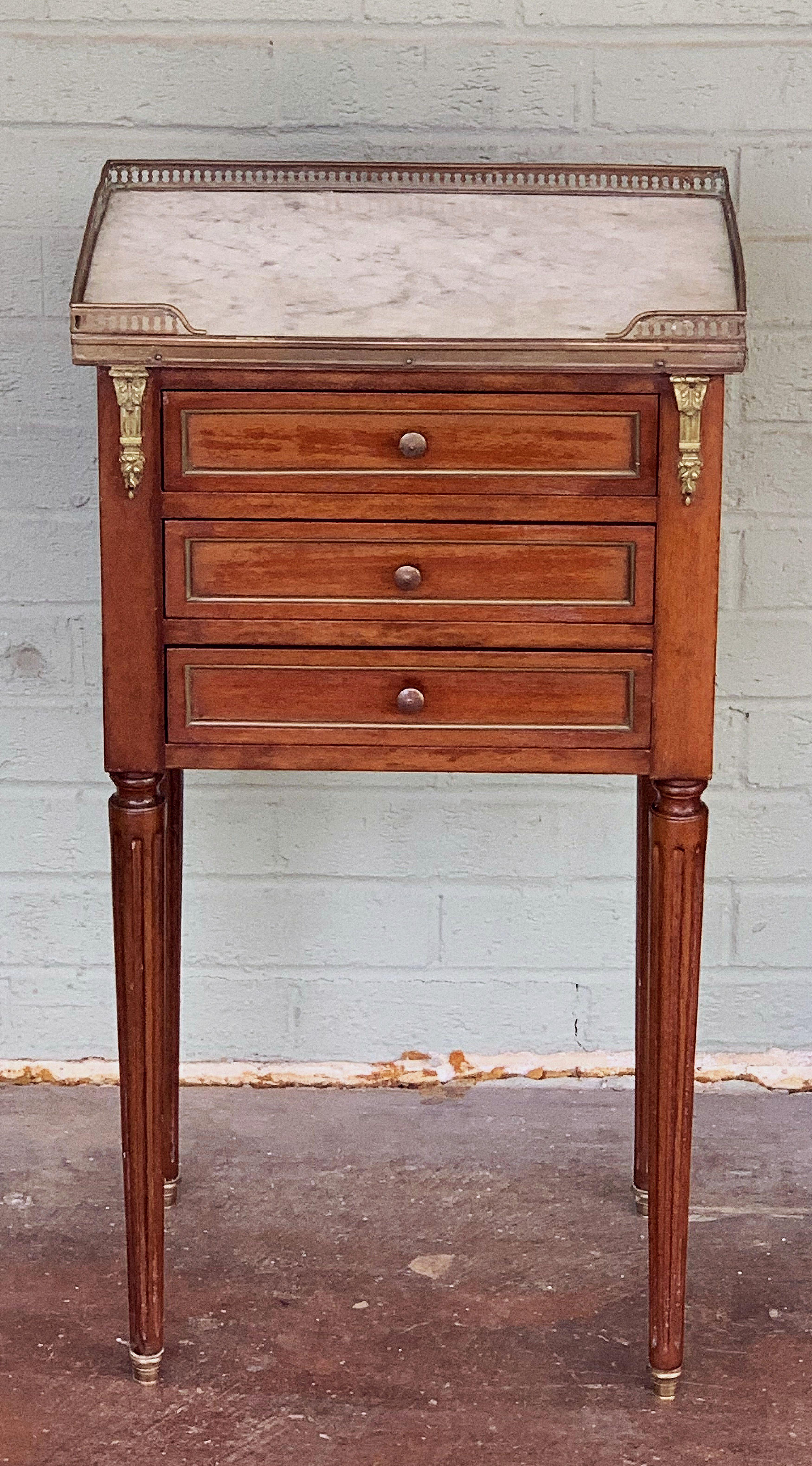 Mahogany Nightstands or Side Tables with Marble Tops 'Individually Priced' 3