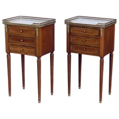 Antique Mahogany Nightstands or Side Tables with Marble Tops 'Individually Priced'