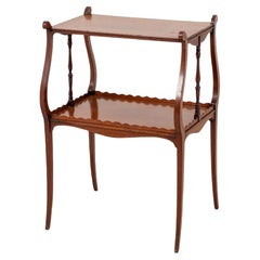 Mahagoni Beistelltisch Etagenbeistelltisch Inlay 1900