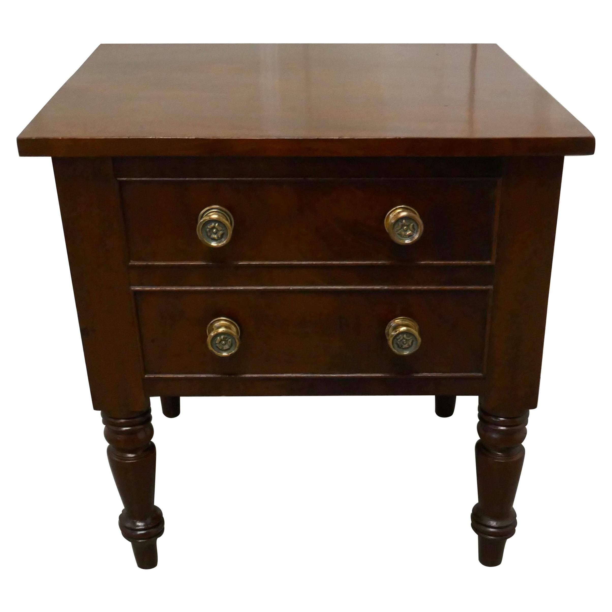 Mahogany Occasional Table with Storage Compartment For Sale
