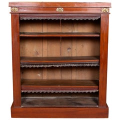 Antique Mahogany Open Bookcase 19th Century Gilt Mount Adjustable Bookshelves