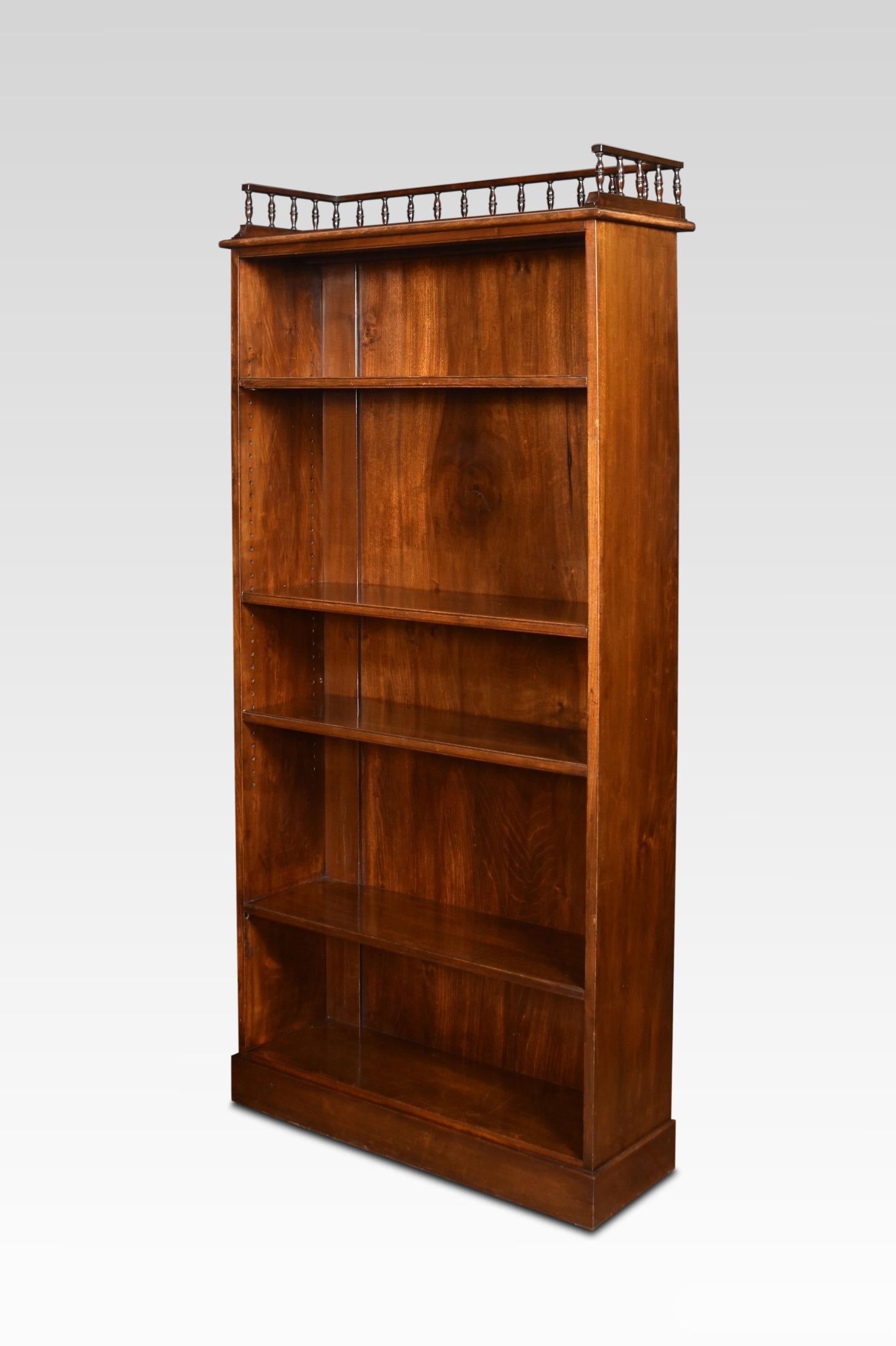 20th Century Mahogany Open Bookcase