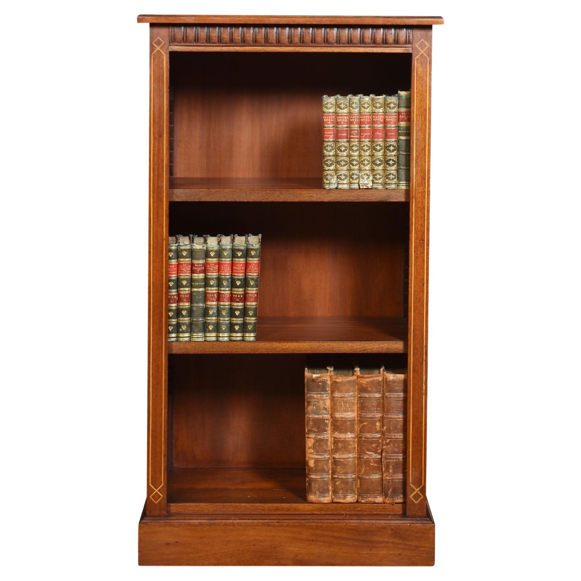 Antique Italian Fruitwood Open Bookcase For Sale at 1stDibs