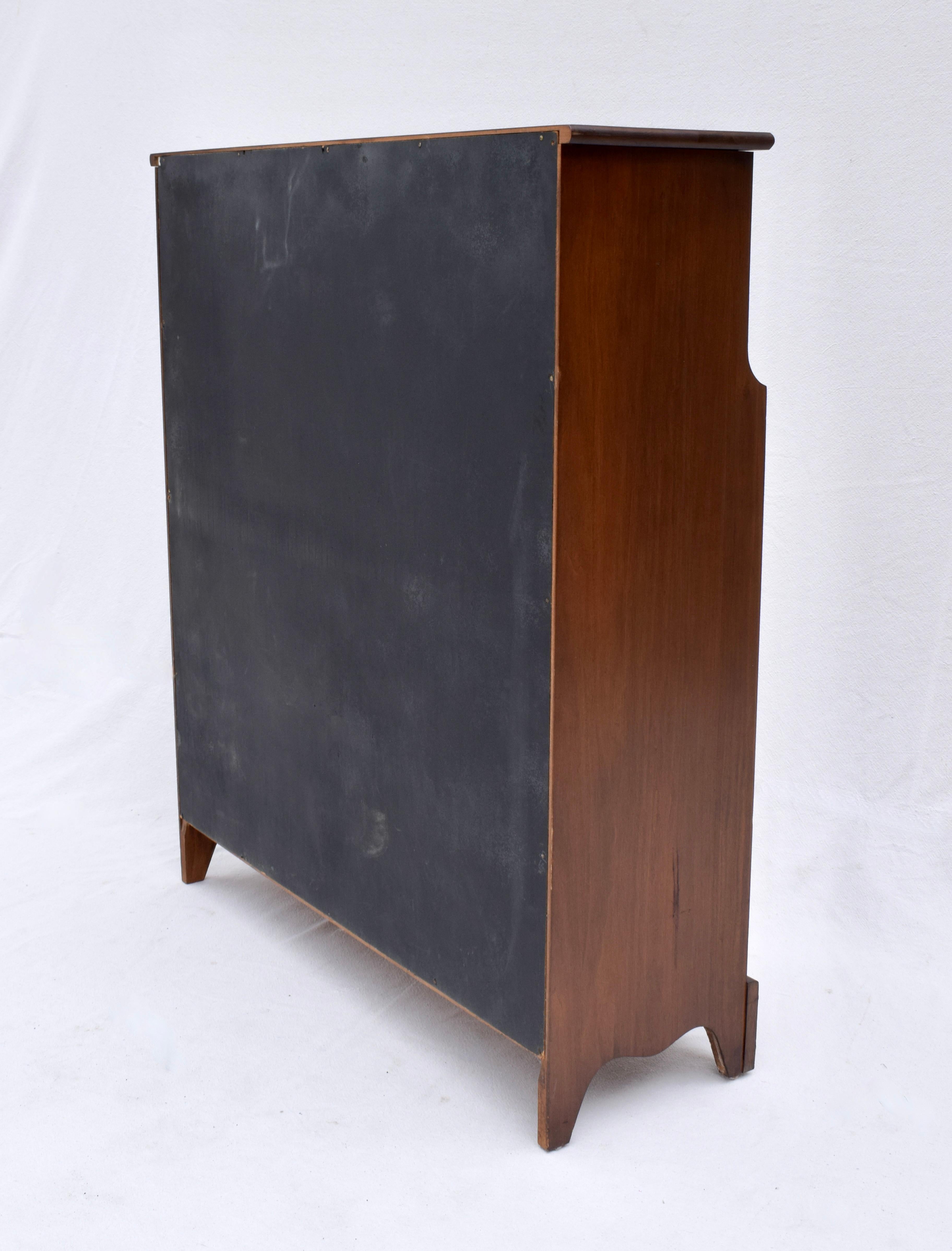 Mahogany Open Bookcase with Grasscloth Interior 2