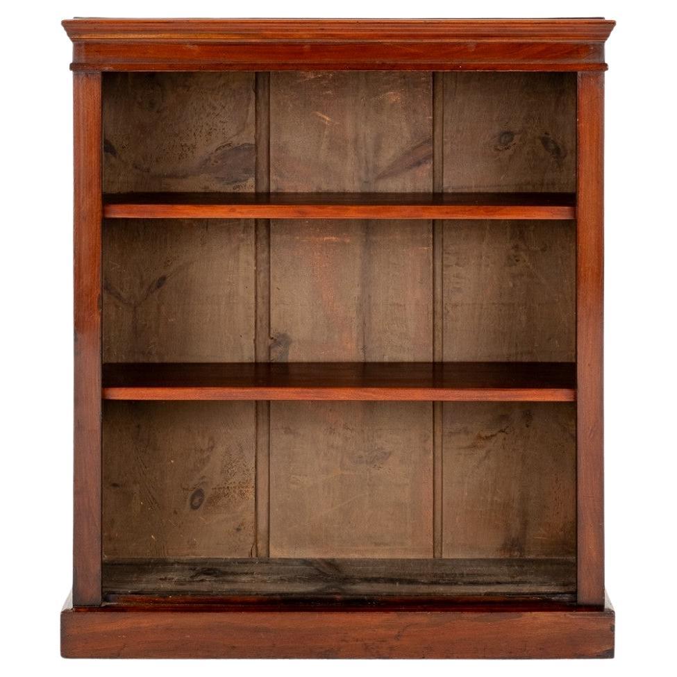 Mahogany Open Front Bookcase Victorian Book Shelf