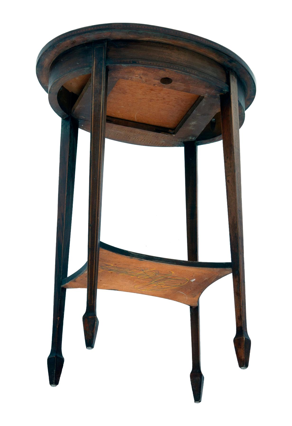 Mahogany Oval Side Tables; a pair For Sale 4