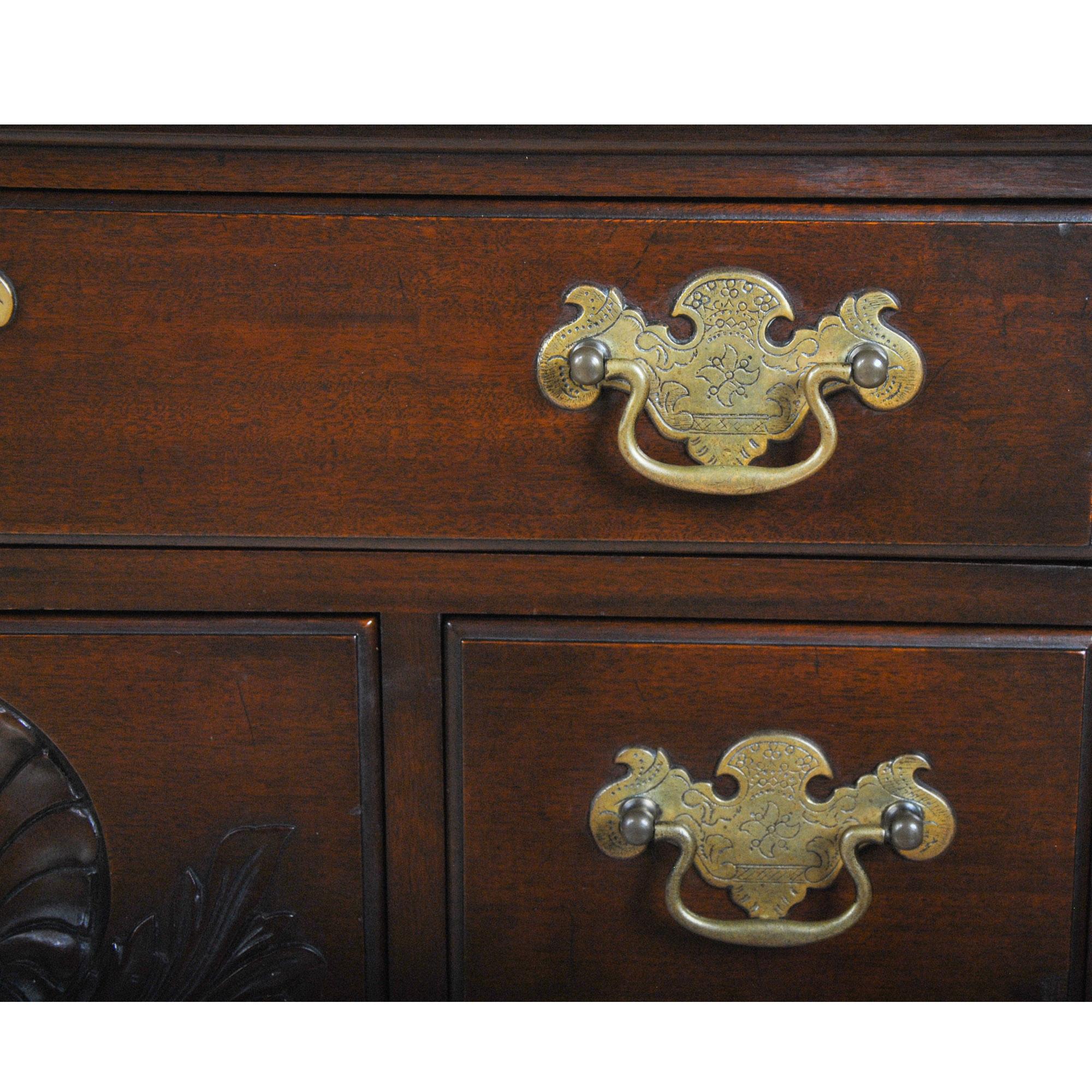 Hand-Carved Mahogany Paine Chippendale Lowboy