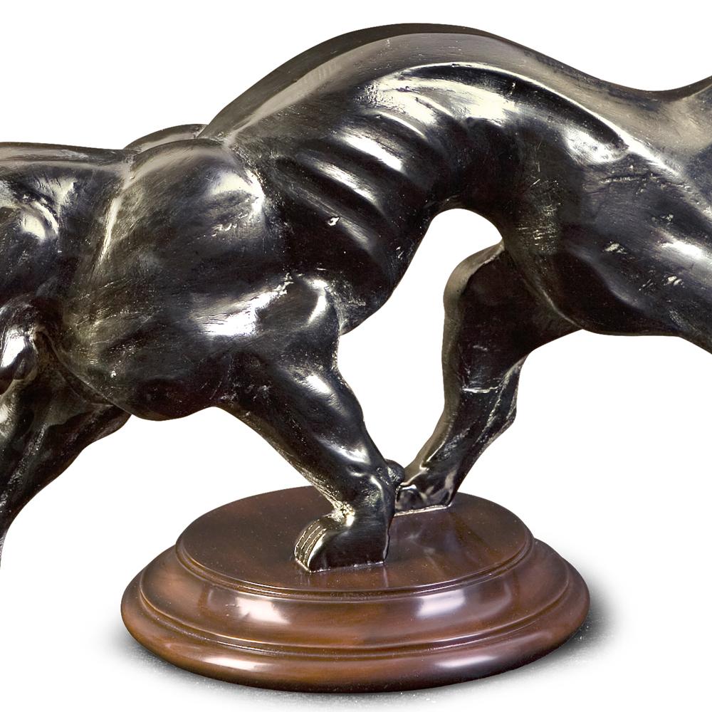 English Mahogany Panther Sculpture 