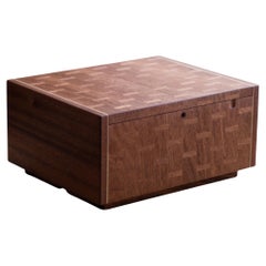 Mahogany Parquet Box with Hidden Key Compartment