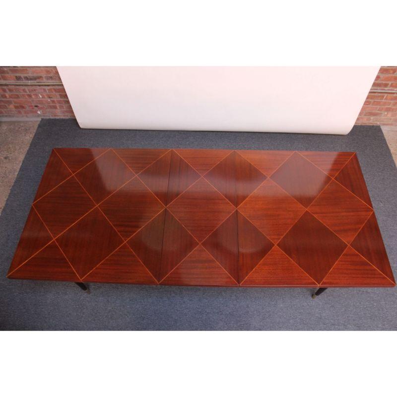 Mid-Century Modern Mahogany Parquetry Dining Table by Tommi Parzinger for Charak