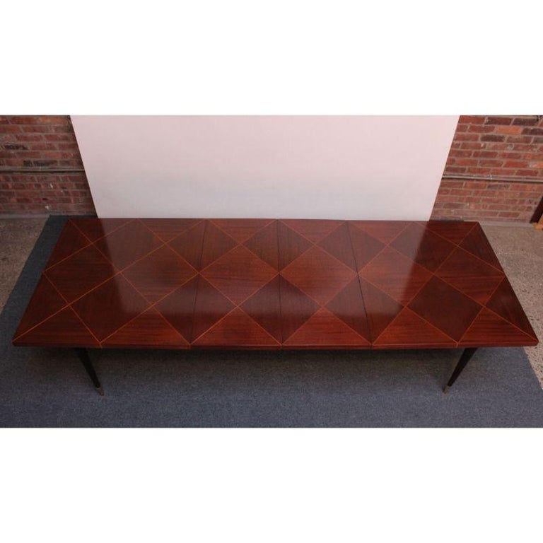 American Mahogany Parquetry Dining Table by Tommi Parzinger for Charak For Sale