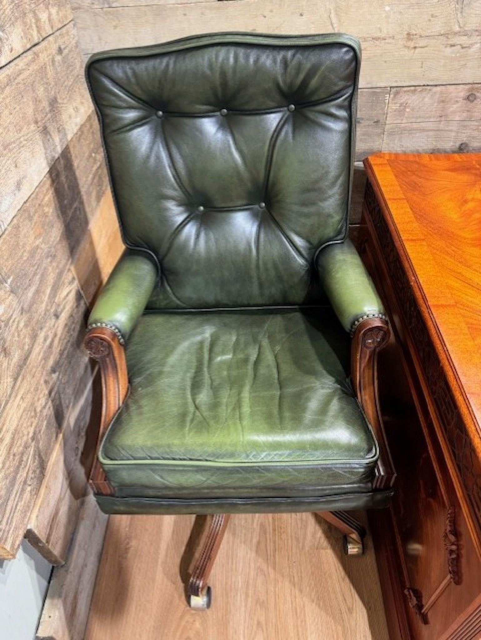 Mahogany Partners Desk and Chair Set Serpentine Library Table by Wade 1