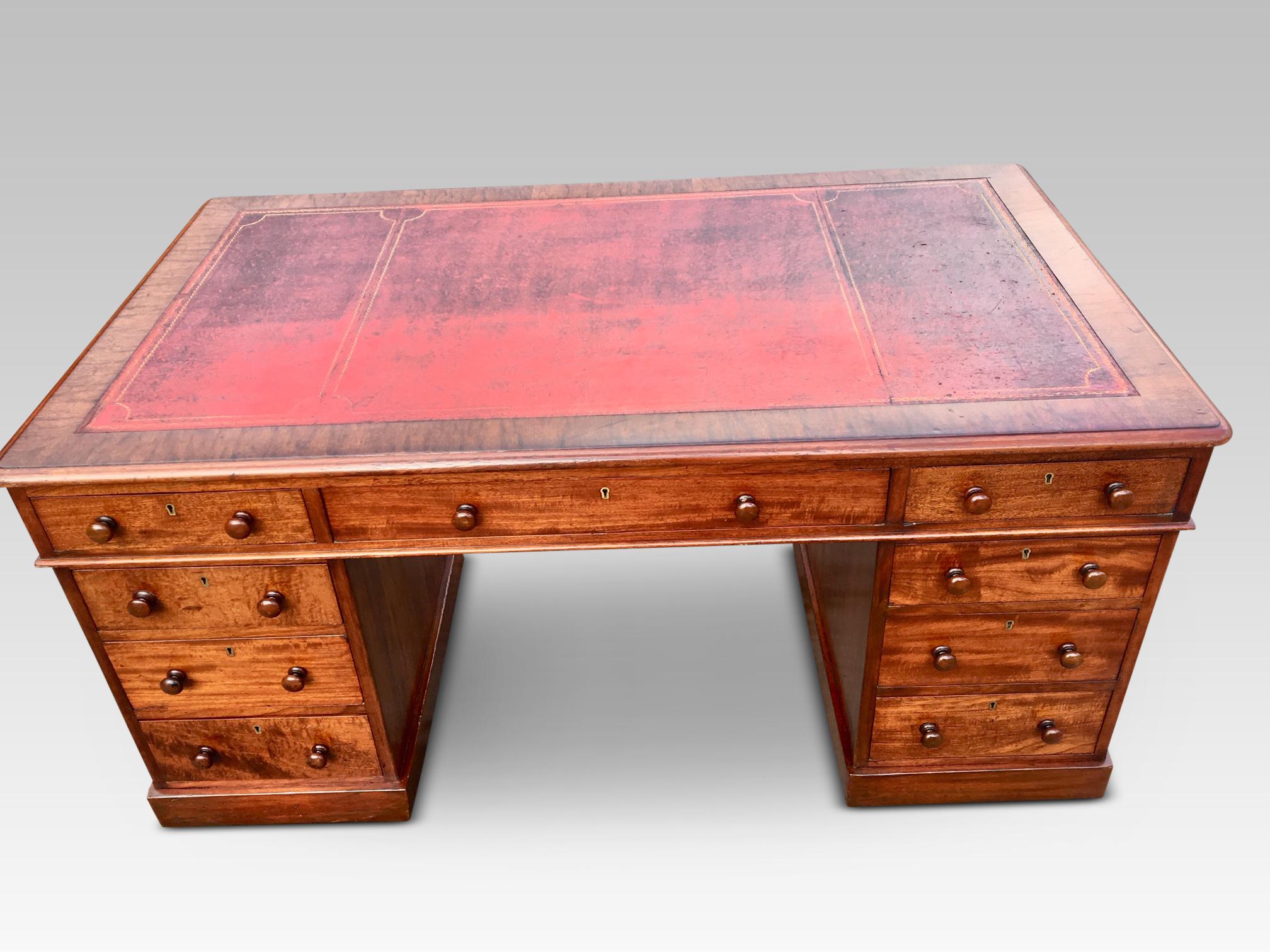 Victorian  Partners Desk, Mahogany  English, circa 1860