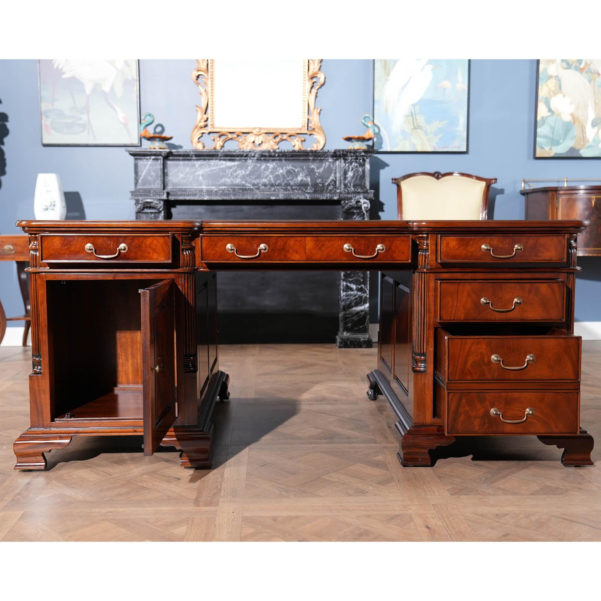 Bureau des partenaires en acajou en vente 5