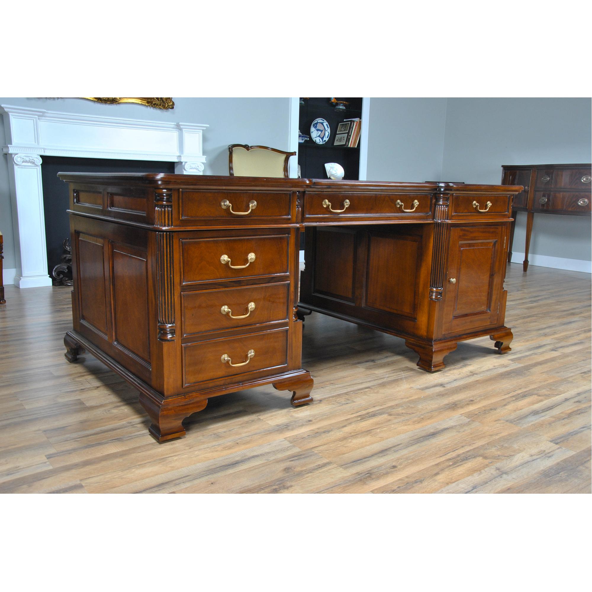 Federal Mahogany Partners Desk For Sale